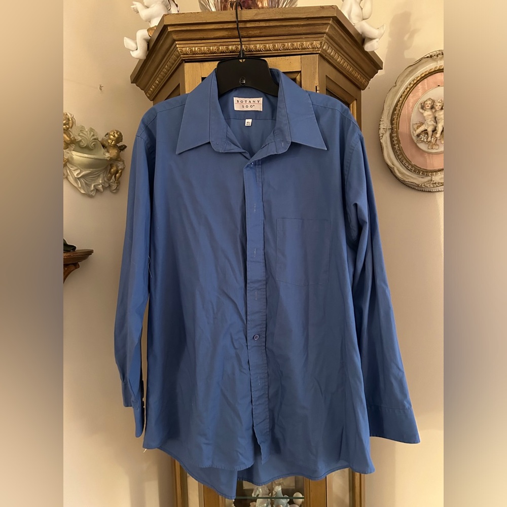 Botany 500 men’s long sleeve blue shirt size 16.5 32/33. C:3097-5/19/26